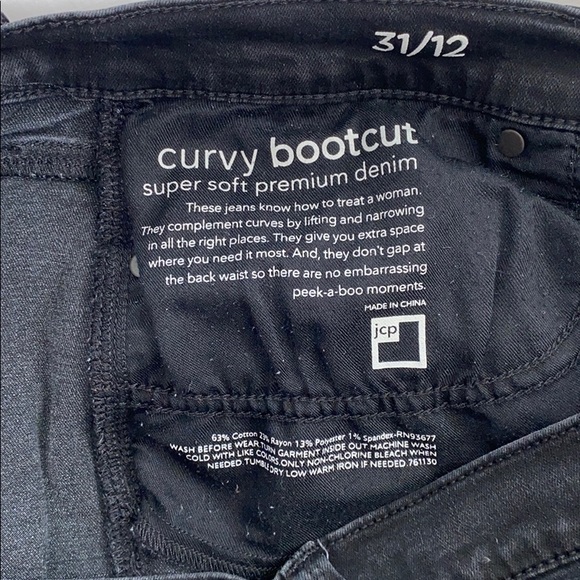 Woman’s black curvy bootcut jeans size 12 - Picture 5 of 5